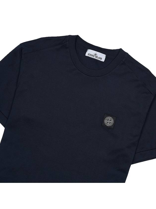 Logo Patch Short Sleeve T-Shirt Navy - STONE ISLAND - BALAAN 4