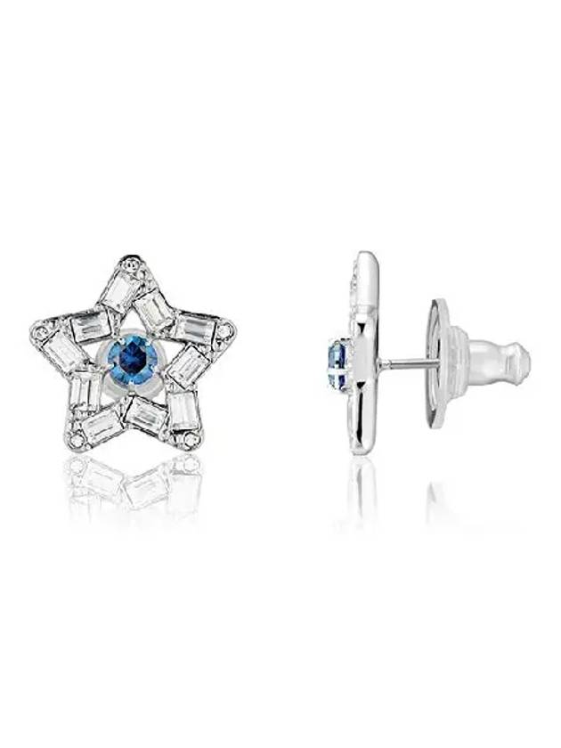 Stella Star Stud Earrings Blue Silver - SWAROVSKI - BALAAN 3