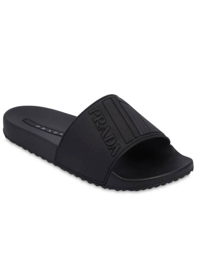 Men's Logo Slippers Black - PRADA - BALAAN 5