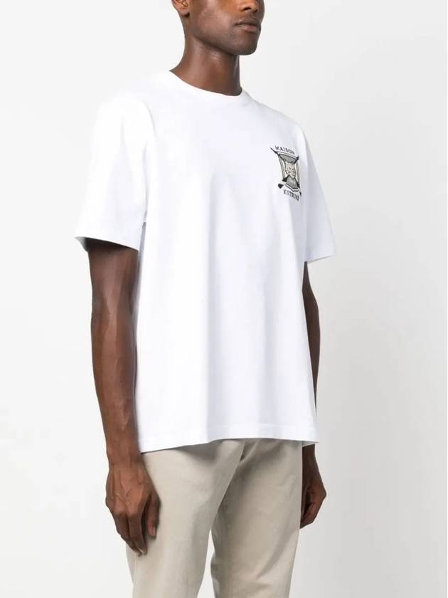 College Fox Embroidery Comfort Short Sleeve T-Shirt White - MAISON KITSUNE - BALAAN 3