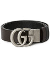 GG Marmont Reversible Leather Belt Black Brown - GUCCI - BALAAN 3