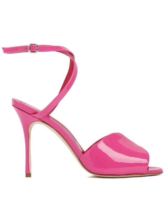 Women's Ankle Strap Leather Sandals Heel Pink - MANOLO BLAHNIK - BALAAN 2