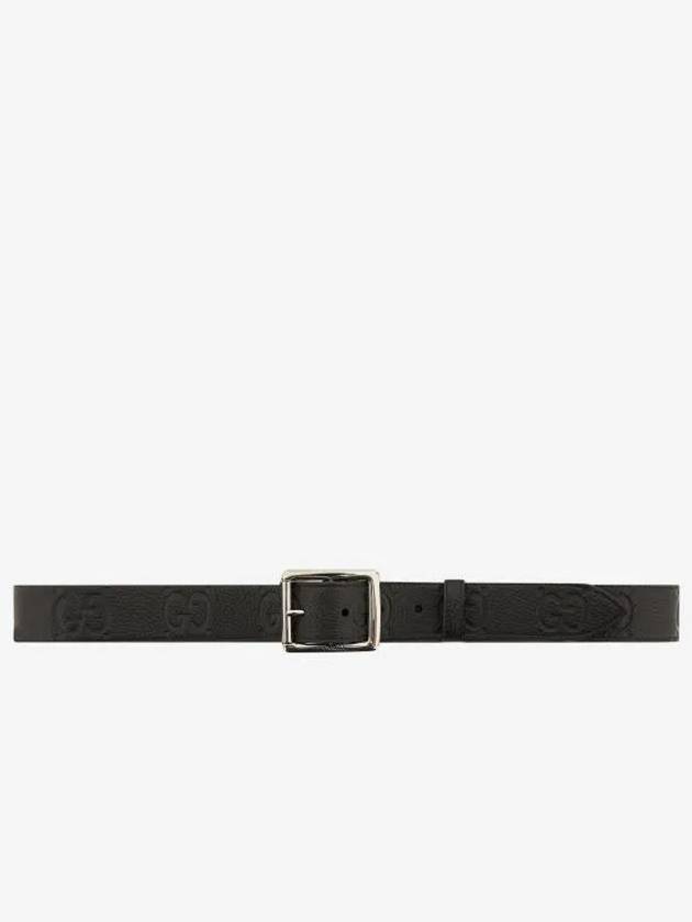 GG Rubber Effect Leather Belt Black - GUCCI - BALAAN 2