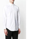 Oxford Grosgrain Placket Cotton Long Sleeve Shirt White - THOM BROWNE - BALAAN 4