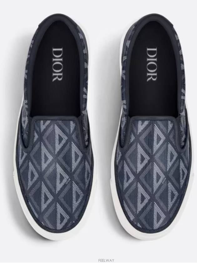 B101 CD Diamond Canvas Smooth Calfskin Sneakers Navy - DIOR - BALAAN 3