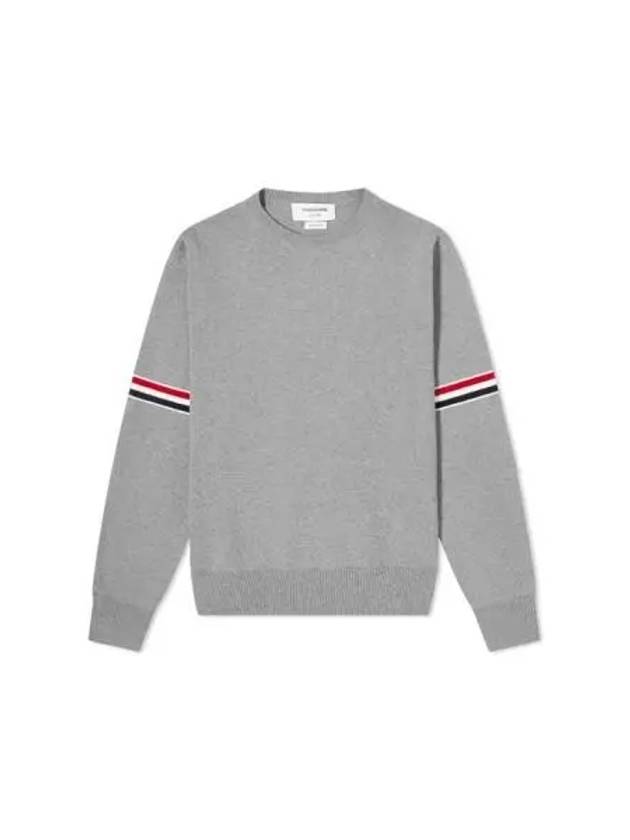 Men's Milan Stitch Armband Crew Neck Knit Top Light Grey - THOM BROWNE - BALAAN 2