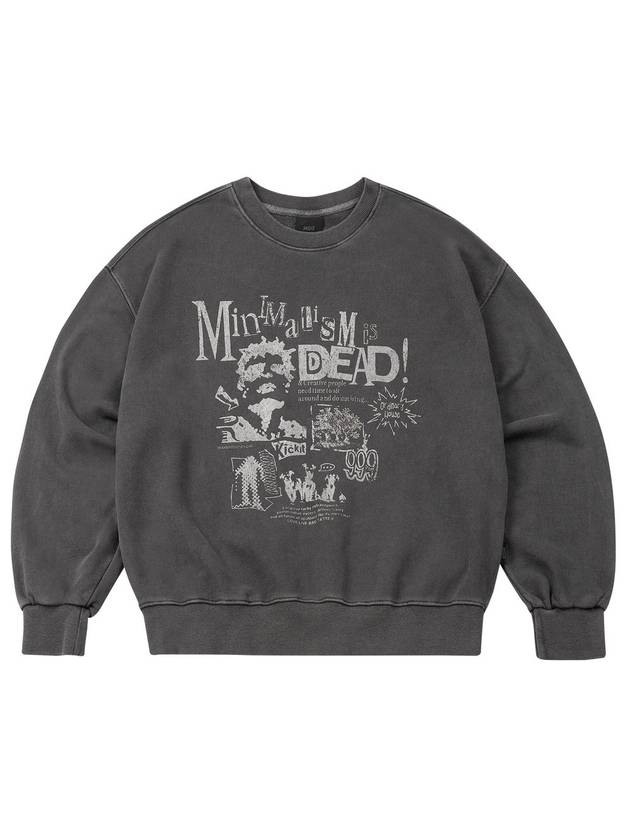 Graphic Pigment SweatshirtCharcoal - MOO - BALAAN 1