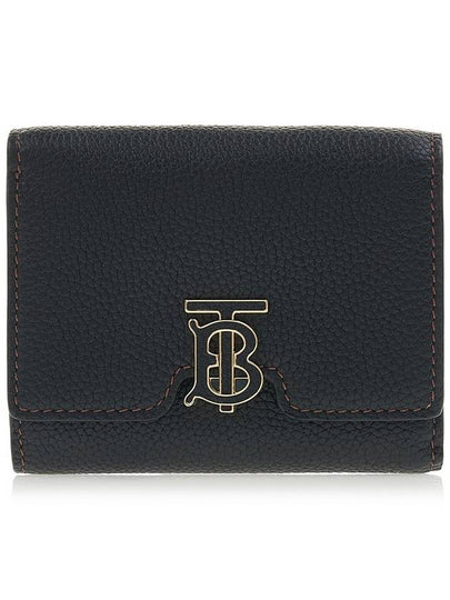 Monogram Motif Grainy Leather Folding Wallet Black - BURBERRY - BALAAN 2