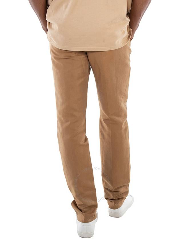 Wool Linen Tailored Straight Pants Camel - BURBERRY - BALAAN 4