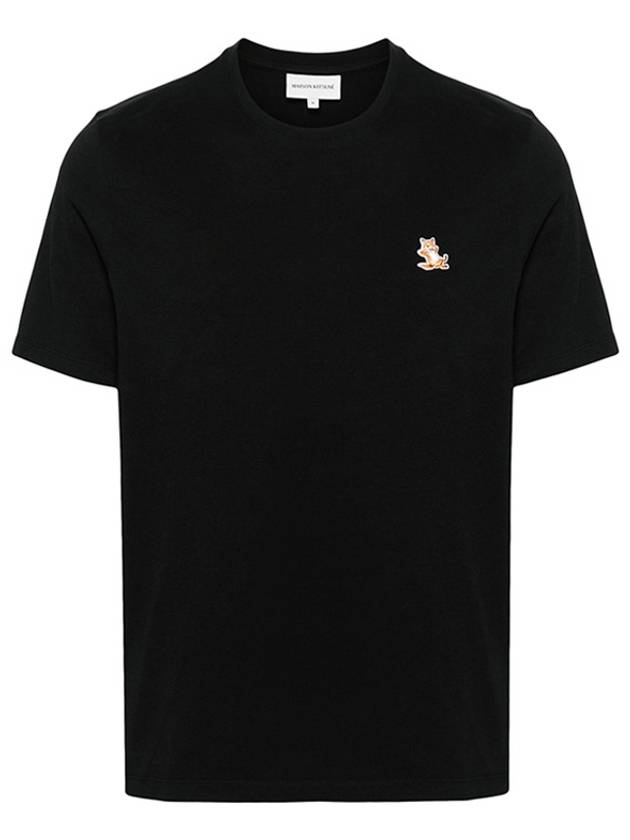 Chillax Fox Patch Regular Short Sleeve T-Shirt Black - MAISON KITSUNE - BALAAN 3