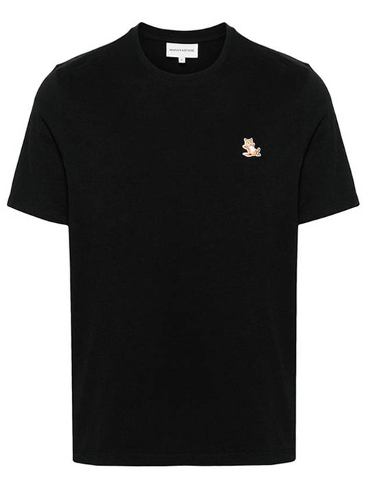 Chillax Fox Patch Regular Short Sleeve T-Shirt Black - MAISON KITSUNE - BALAAN 2