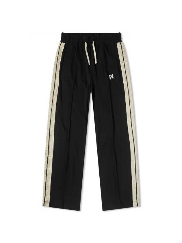 Monogram Pique Track Pants Black PMCJ023E23FAB0011003 - PALM ANGELS - BALAAN 1