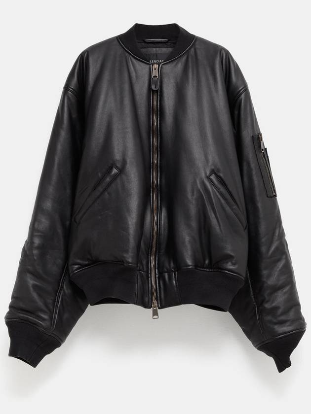 Bomber Leather Jacket in Soft Lambskin - BALENCIAGA - BALAAN 1