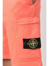 Waffen Patch  Fleece Bermuda Shorts Orange - STONE ISLAND - BALAAN 3