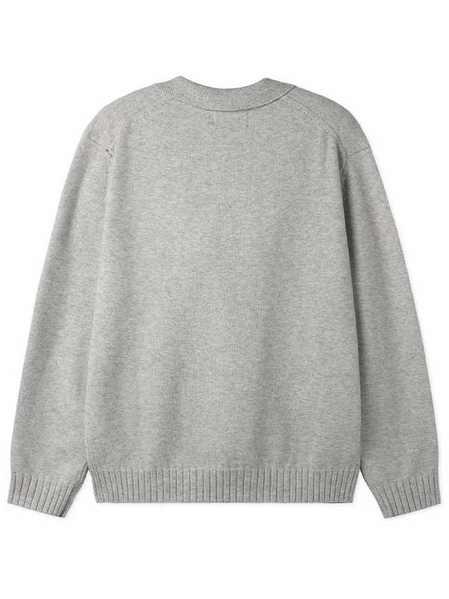 Wool Blend Open Collar Sweater Grey - BLACKBROWN - BALAAN 3