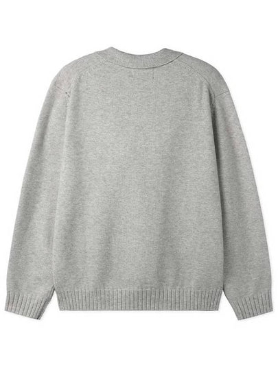 Wool blend open collar sweater GRAY - BLACKBROWN - BALAAN 2