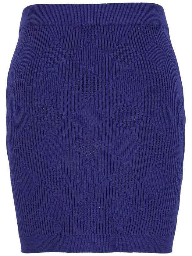 Blue Mini Skirt With Jewel Buttons In Viscose Blend Woman - BALMAIN - BALAAN 2