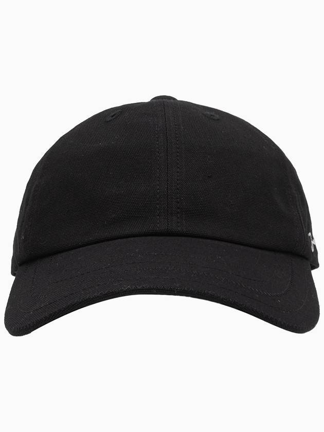 Women's Side Logo Embroidered Ball Cap Black - JACQUEMUS - BALAAN.