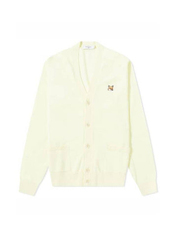 Fox Head Patch Classic Wool Cardigan Yellow - MAISON KITSUNE - BALAAN 1