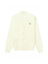 Fox Head Patch Classic Wool Cardigan Yellow - MAISON KITSUNE - BALAAN 1