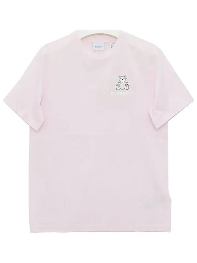 Kids Bear Cotton Short Sleeve T-Shirt Frosty Pink - BURBERRY - BALAAN 3