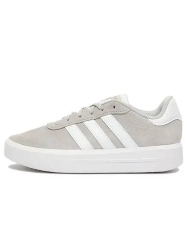 Court Platform Suede Low Top Sneakers Grey - ADIDAS - BALAAN 1