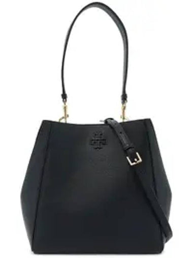 Logo Leather Bucket Bag Black - TORY BURCH - BALAAN 1