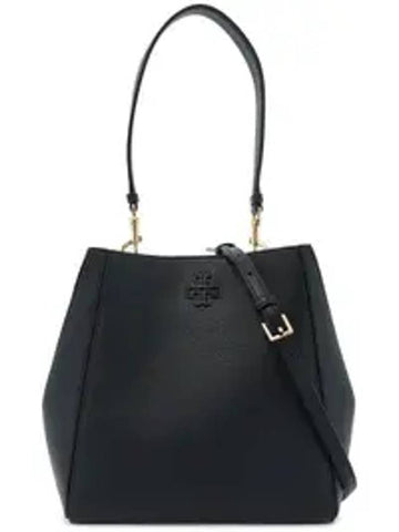 Logo Leather Bucket Bag Black - TORY BURCH - BALAAN 1