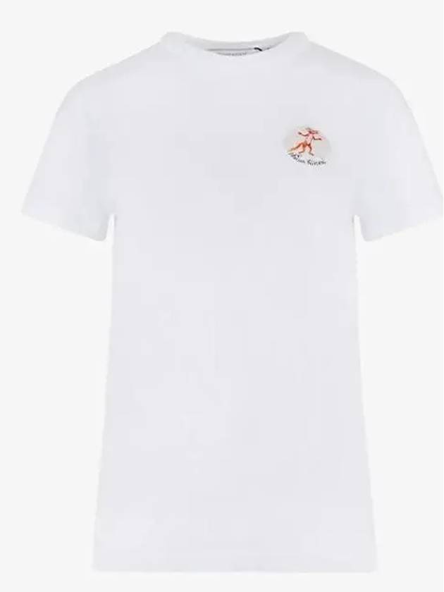 Flower Fox Patch Classic Short Sleeve T-Shirt White - MAISON KITSUNE - BALAAN 2