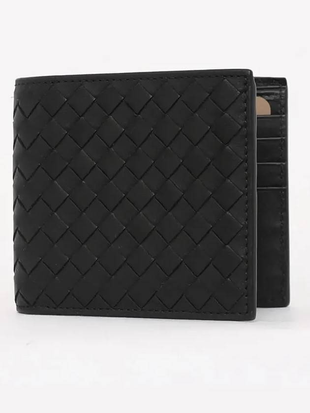 Intrecciato Weaving Half Wallet Black - BOTTEGA VENETA - BALAAN 3