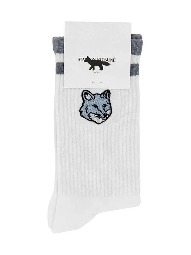 Bold Fox Head Sporty Socks White - MAISON KITSUNE - BALAAN 3