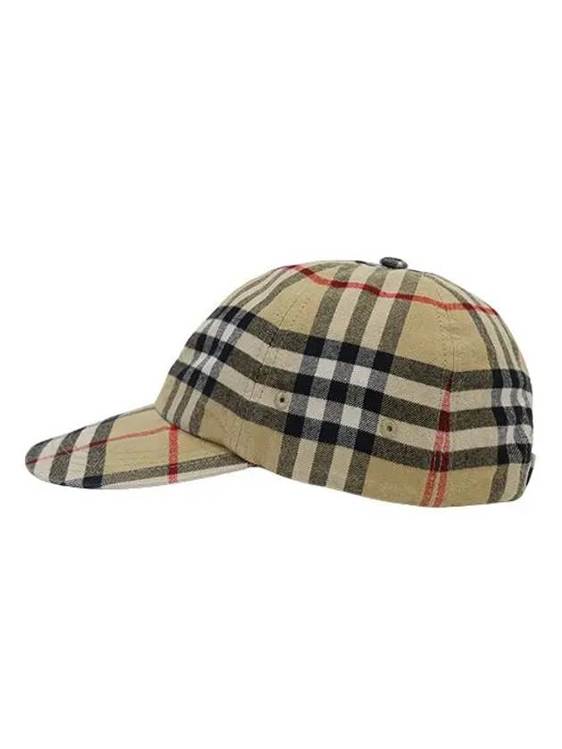 Check Cotton Ball Cap Beige - BURBERRY - BALAAN 6