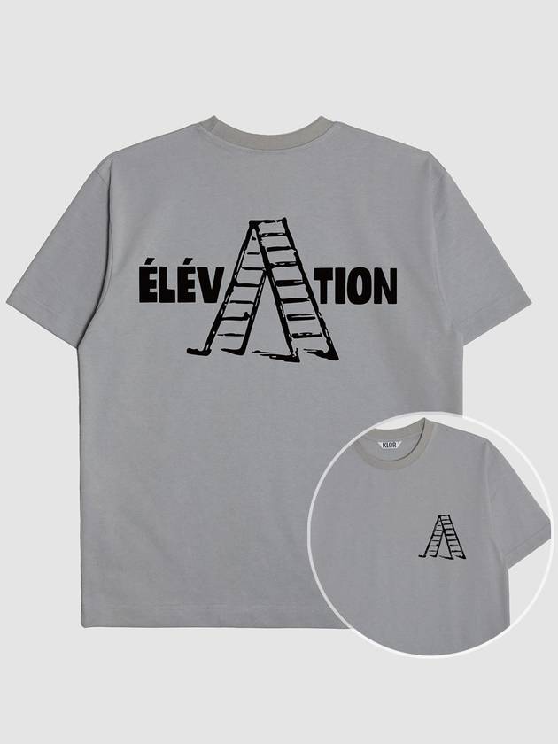 UNISEX Elevation Graphic Short Sleeve T Shirt BLUE GRAY - KLOR - BALAAN 2