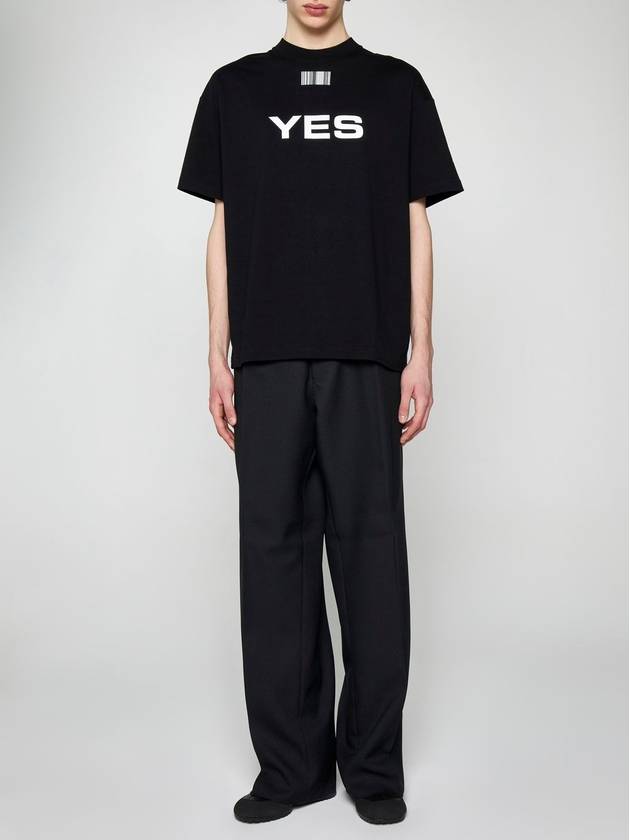 Yes No Print Short Sleeve T-Shirt Black - VETEMENTS - BALAAN 8