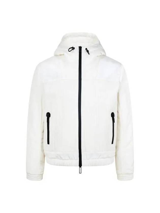 Men s Quilted Leather Zip up Jumper White 270308 - EMPORIO ARMANI - BALAAN 1