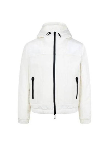 Men s Quilted Leather Zip up Jumper White 270308 - EMPORIO ARMANI - BALAAN 1