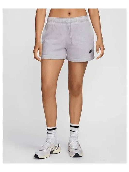 Sportswear Club Fleece Women s Mid Rise Shorts Birch Heather Black DQ5803 051 699211 - NIKE - BALAAN 1