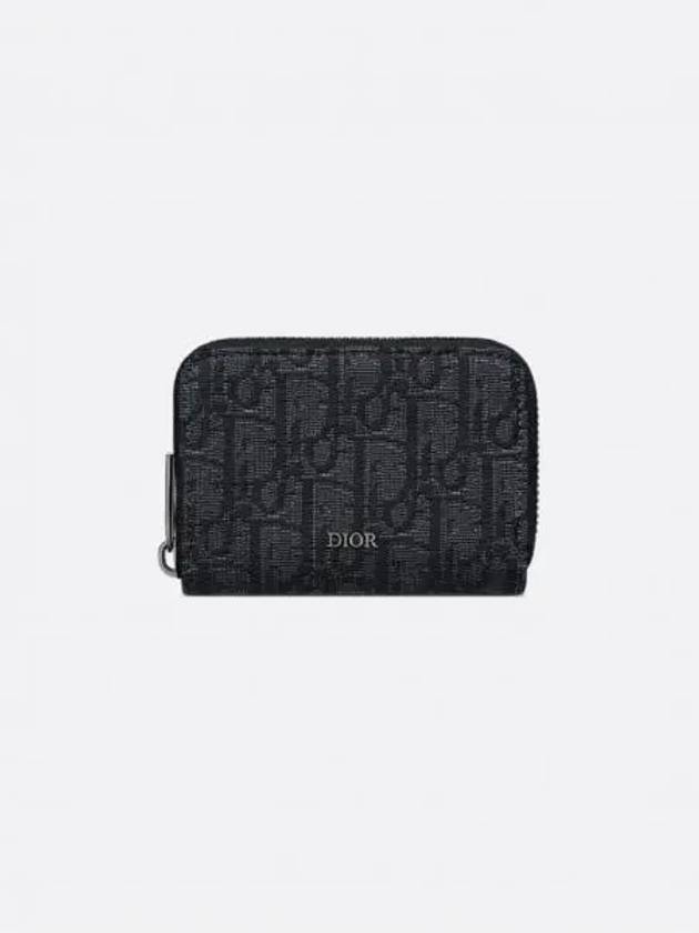 Zipper Jacquard Card Wallet Black - DIOR - BALAAN 2