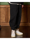 Heavy W Balloon Fit Track Pants Black - ZIZEMUSEUM - BALAAN 1