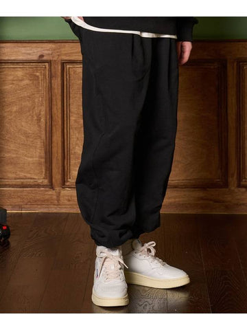 Heavy W Balloon Fit Track Pants Black - ZIZEMUSEUM - BALAAN 1