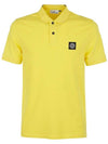 Men's Logo Patch Cotton Polo Shirt Yellow - STONE ISLAND - BALAAN 1