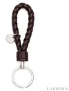 Intrecciato Logo Tag Leather Key Holder Espresso - BOTTEGA VENETA - BALAAN.