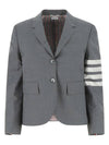 Plain Weave Suiting Classic 4 Bar Jacket Medium Grey - THOM BROWNE - BALAAN 2