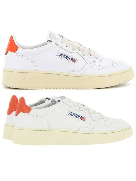 Men's Medalist Low Top Sneakers White Orange - AUTRY - BALAAN 2