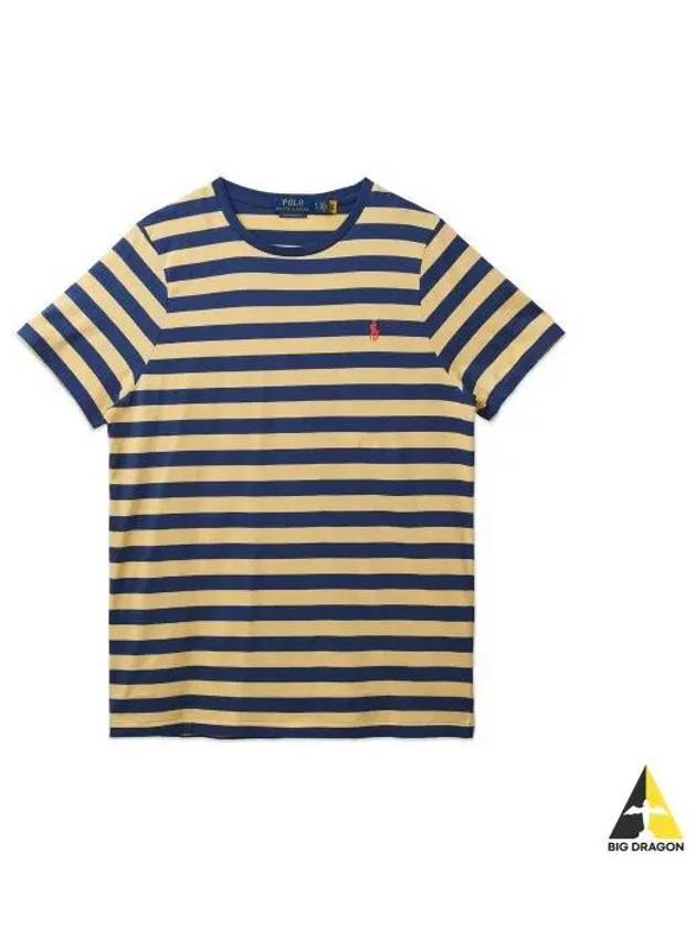 Custom Slim Fit Striped Jersey T Shirt Yellow - POLO RALPH LAUREN - BALAAN 1