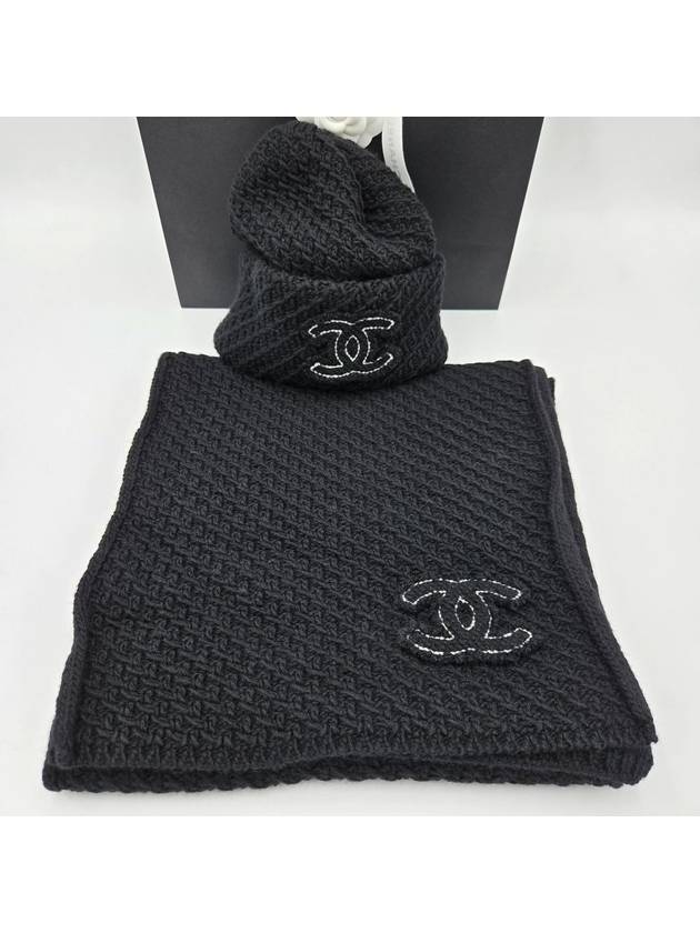 CC logo cashmere beanie black - CHANEL - BALAAN 10