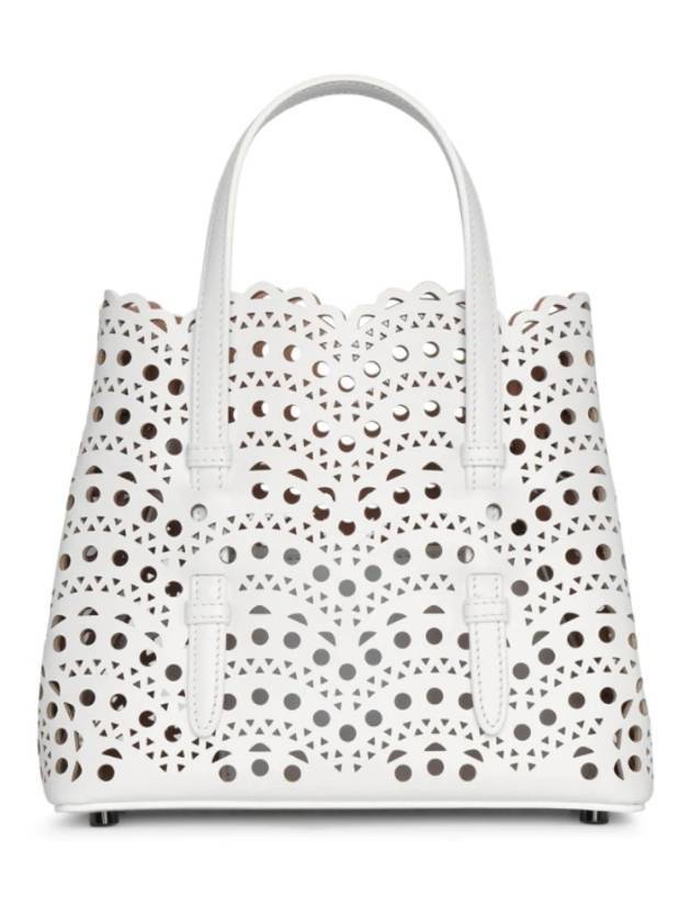 Mina 20 Vienne Wave Lux Calfskin Tote Bag White - ALAIA - BALAAN 1