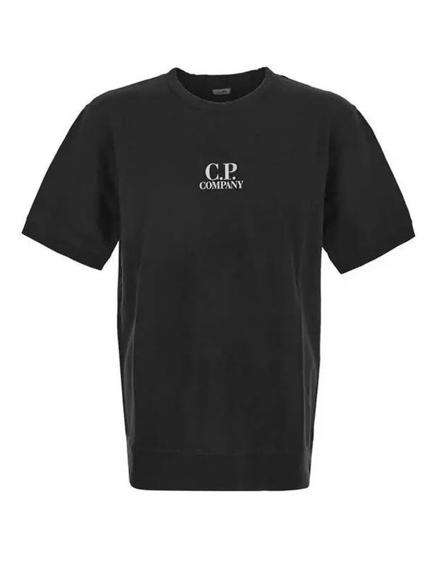 Men's Logo Print Crew Neck Cotton Short Sleeve T-Shirt Black - CP COMPANY - BALAAN 2