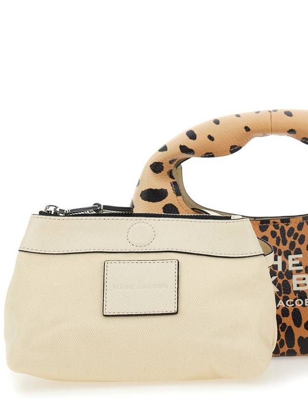 'The Mini Sack' Brown Handbag With Embossed Logo And Leopard Motif In Hammered Leather Woman - MARC JACOBS - BALAAN 3