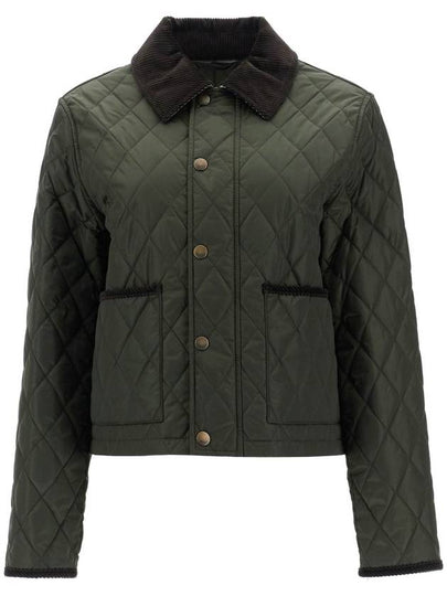 Cropped Quilted Nylon Jacket Shale Brush - BURBERRY - BALAAN 2